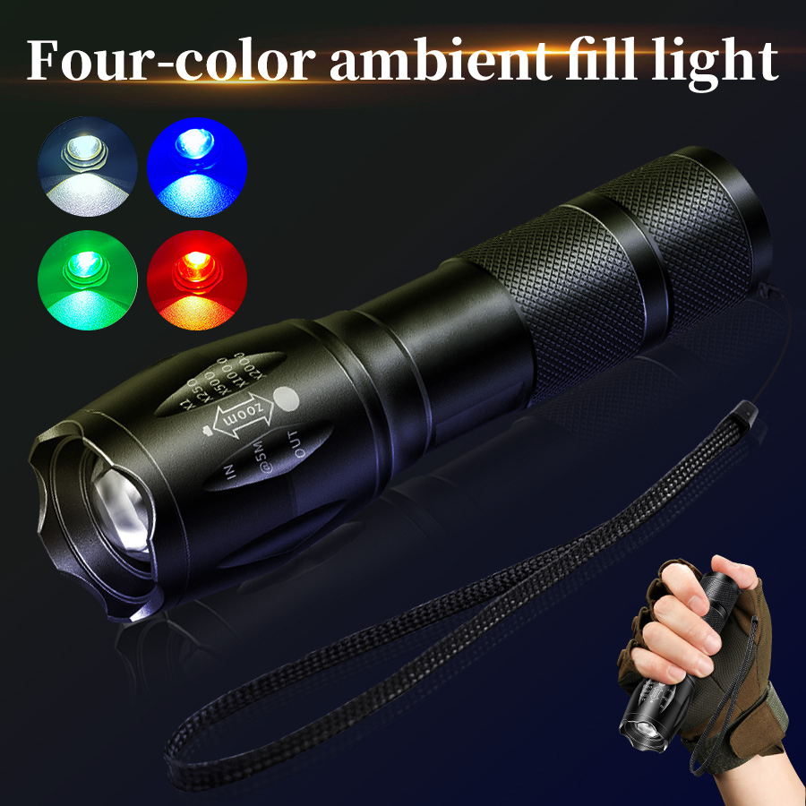 Outdoor Hunting Photography - Linterna recargable multifunción, linterna LED multicolor