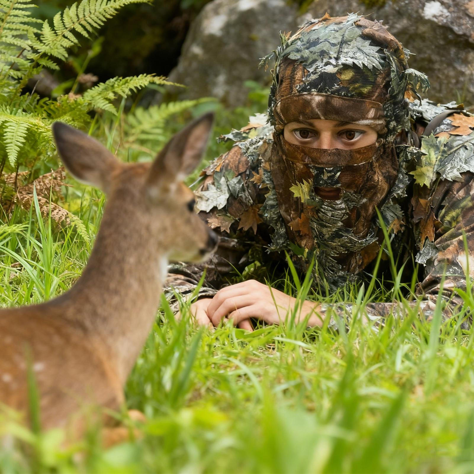 Outdoor Hunting Photography - Sombrero Ghillie de hojas 3D, camuflaje