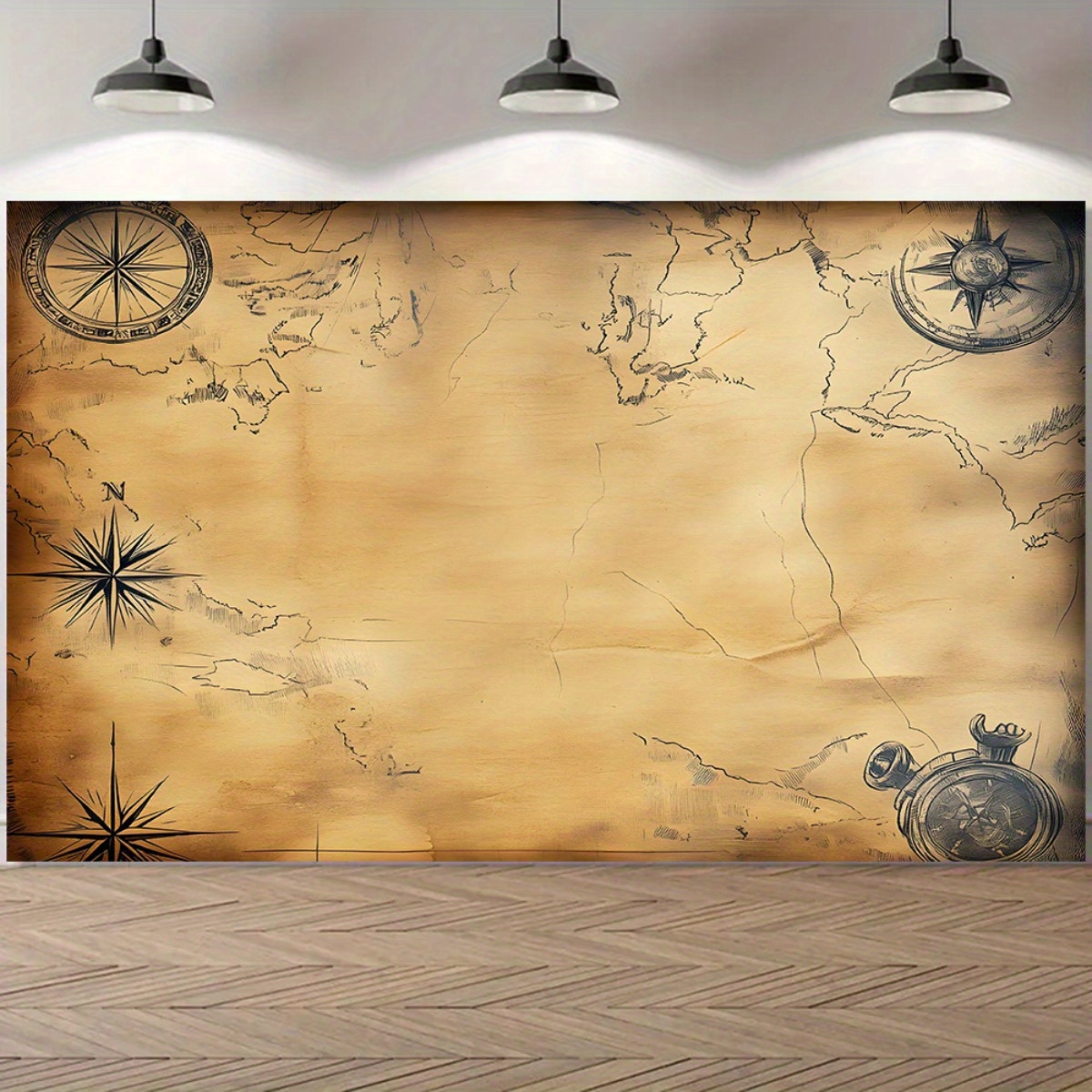 Pancarta con mapa pirata, deco - Outdoor Hunting Events reseña y precio