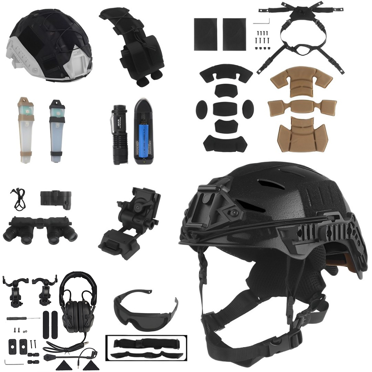 Conjunto de Casco Táctico con  - Outdoor Hunting Movies reseña y precio