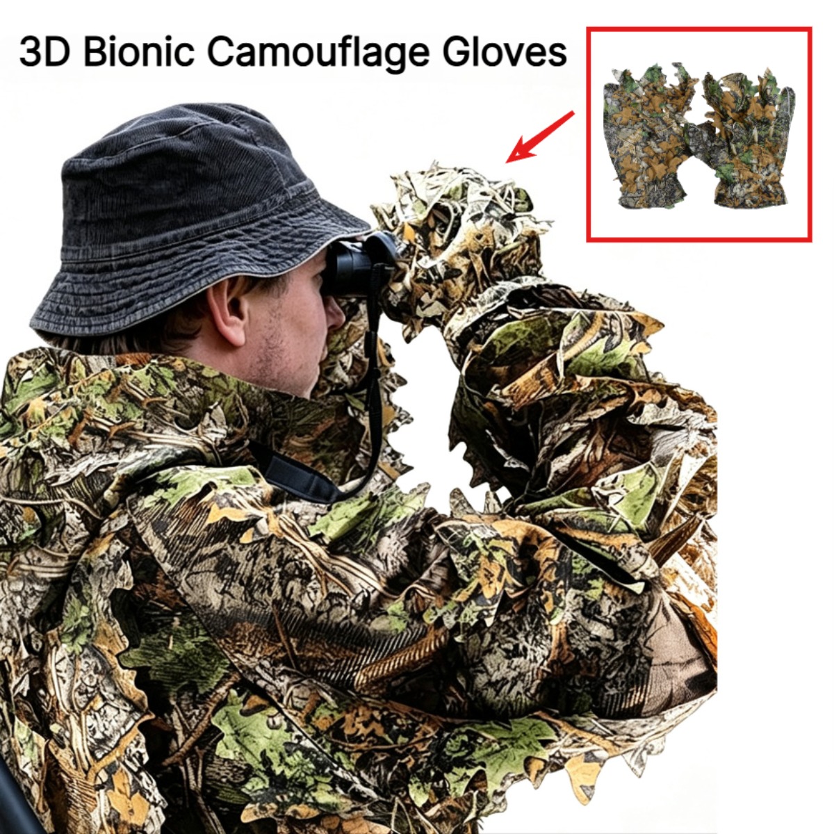 Guantes de camuflaje 3D con di - Outdoor Hunting Photography reseña y precio