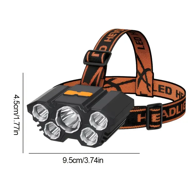 Linterna frontal portátil de 5 - Hunting Fishing Outdoor reseña y precio